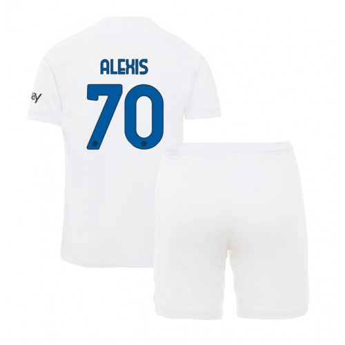 Dres Inter Milan Alexis Sanchez #70 Gostujuci za djecu 2023-24 Kratak Rukav (+ kratke hlače)